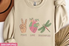 Peace, love, dragonflies PNG, Retro Dragonfly Sublimation P Product Image 1
