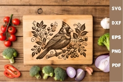 Cardinal Bird laser SVG PNG| Christmas Design Product Image 1