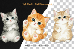 15 Bundle Watercolor Baby Cats Kitten Fluffy Pet Fat Funny Product Image 2