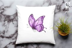 Watercolor Purple Butterfly Clipart Sublimation PNG Product Image 2