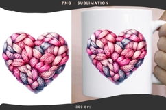 Valentine knitted heart png design for T-shirts Product Image 2