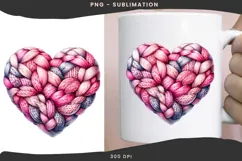 Valentine knitted heart png design for T-shirts Product Image 2