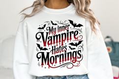 My inner vampire hates mornings Svg | Halloween | Shirt Svg Product Image 2