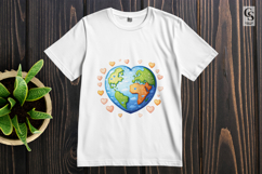 Heart Earth Planet Love World Clipart Sublimation PNG Product Image 2