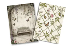 Vintage Butterfly Fan Junk Journal Pages Product Image 2