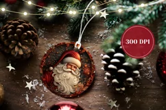 Santa Claus Round Ornament, Santa Claus Gift Tag Design Product Image 2