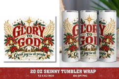 Glory to God Christmas Tumbler Wrap, Christian Nativity 20oz Product Image 1