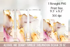 Alcohol ink Tumbler Design Sublimation. 20 oz, PNG. Product Image 3