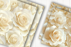 Creamy White Rose Digital Paper Product Image 2