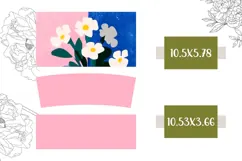 Pop Art Flowers Tumbler Template, Pink 40 Oz Tumbler Wrap Product Image 2