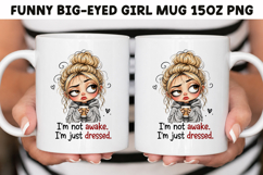 Funny Big-Eyed Girl 15oz Mug Wrap Sublimation Bundle PNG. Product Image 6
