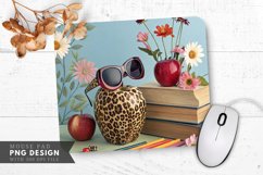 Leopard Apple School Vibes Mouse Pad PNG Design Product Image 1