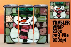 Christmas Snowman 3D Stained Glass Tumbler Wrap Product Image 1