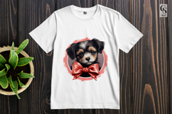 Sweet Puppy With Bow Tie Clipart Sublimation PNG Product Image 2