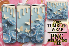 Cozy Gifts 20oz tumbler wrap, 3D Flowers Product Image 1