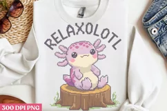 Relaxolotl PNG, Funny Axolotl Sublimation PNG Product Image 1