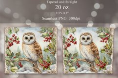 Christmas Owl Tumbler Sublimation | Winter Owl Tumbler Wrap Product Image 2