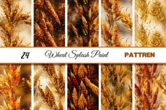 Wheat Seamless Digital Paper| Golden Splashed Paint Product Image 2