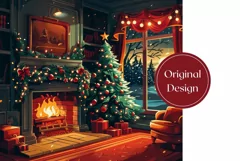 Christmas Tree Tumbler Wrap, Cozy Christmas Tumbler Template Product Image 2