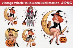 Vintage Witch Halloween Sublimation PNG Product Image 1