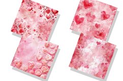 Dreamy Alcohol Ink &amp; Sparkling Hearts Digital Paper Bundle Product Image 2