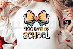 Coquette Bow 100 Days of School Sublimation PNG Product Image 2