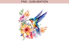 Kolibri with flowers png design for T-shirts Product Image 2