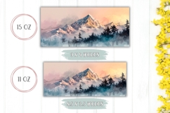Mountains Mug Wrap Design, Landscape Mug Template Product Image 2