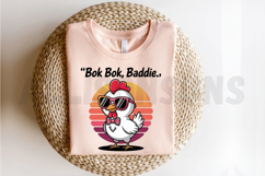 Cartoon Chicken Wearing Sunglasses And Bowtie Against Retro Product Image 2