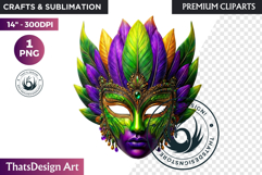 Mardi Gras Carnival Masquerade Clipart PNG scrapbooking Product Image 1