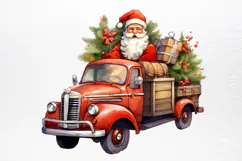 Christmas Truck Sublimation Clipart PNG Product Image 2