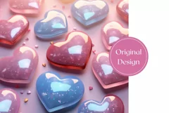 3D Glitter Heart Tumbler Design, Valentine's Day Tumbler 3D Product Image 2