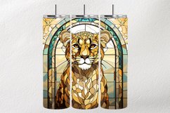 Cheetah Stained Glass Square Coaster - 04 Variations Product Image 2