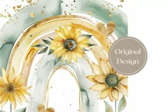 Watercolor Rainbow Tumbler Design, Cute Sunflowers Tumbler Product Image 2