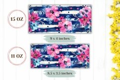 Watercolor Flowers Mug Wrap PNG, Floral Mug Sublimation Product Image 2