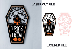 Trick or Treat Coffin Layered SVG Laser Cut File Product Image 1