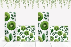 Watercolor Kiwi Tumbler Wrap, Fruits Tumbler PNG Product Image 2
