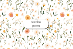 Wildflowers Digital Paper , Flowers Scrapbook, Meadow paper Product Image 1