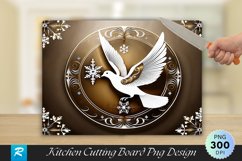 Peace on Earth Dove and Snowflake Wood Cutting Board PNG Product Image 1