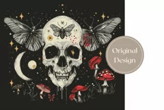 Mystical Tumbler Wrap Design, Skull Tumbler Sublimation Product Image 2
