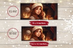 Christmas Girl Mug Wrap, Christmas Coffee Cup Design Product Image 2