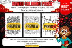 Kawaii Coloring Pages Printable Worksheets Activities school Product Image 2