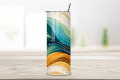 Sparkling Orange glitter Ombre Tumbler Wrap, teal PNG Product Image 2