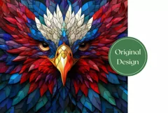 Patriotic Tumbler Wrap, Stained Glass Eagle Tumbler Design Product Image 2