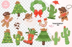 Western Christmas Howdy Winter Clipart Christmas cowboy PNG Product Image 2