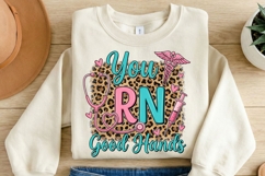 You RN Good Hands PNG, Nurse Sublimation Design, Leopard Nur Product Image 2