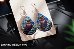 Stained Glass Owl Earring Design Product Image 1