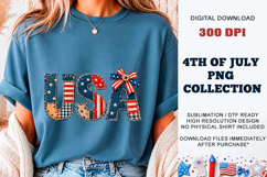 4th of July Faux Patchwork USA PNG | Sublimation DTF Product Image 6