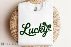 Lucky St Patricks Day Design With Bow Clipart PNG Product Image 3