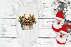 Christmas Bear Illustration, Christmas Bear PNG, Xmas Design Product Image 2
